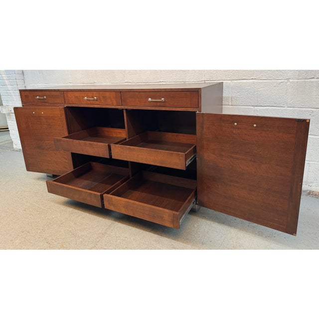Vintage Modern Walnut Office Credenza For Sale - Image 12 of 17