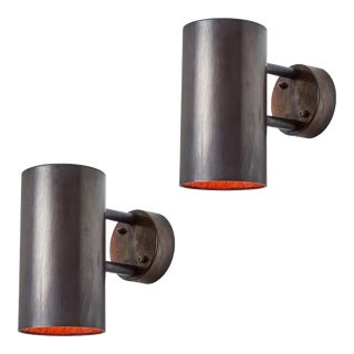 Hans-Agne Jakobsson C627/110 'Rulle' Brown Patinated Outdoor Sconces - a Pair For Sale