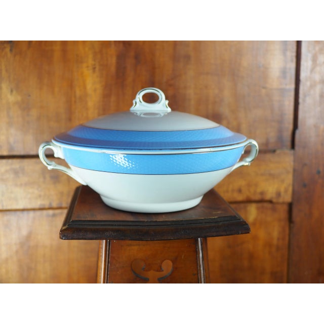 1950s French Saint Amand Pastel Blue Soup Tureen For Sale - Image 10 of 13