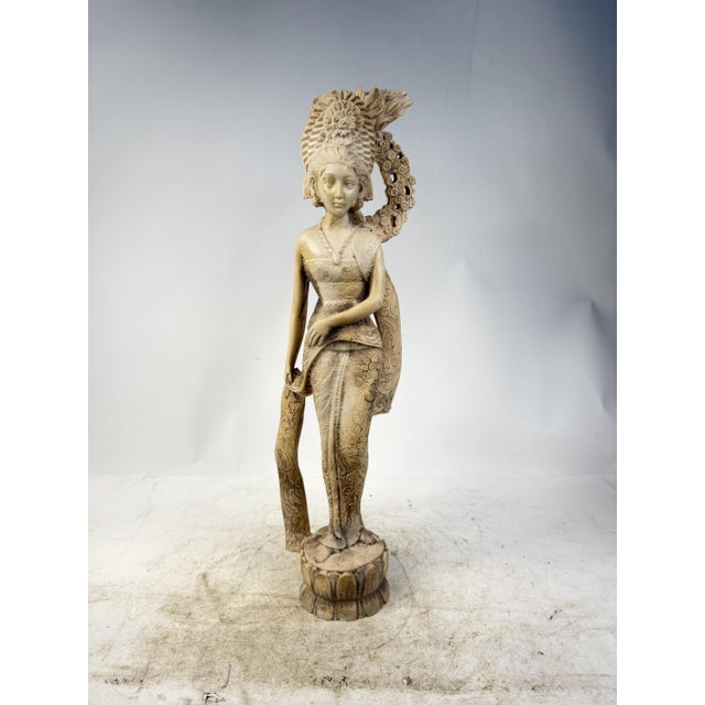 Statue of a Balinese Woman in Traditional Dress, 1970s For Sale - Image 3 of 10
