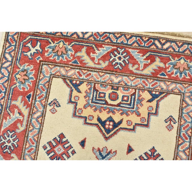 Kazak Runner 2’9” X 9’8” Beige Wool Tribal Hand-Knotted Oriental Rug For Sale In Philadelphia - Image 6 of 12