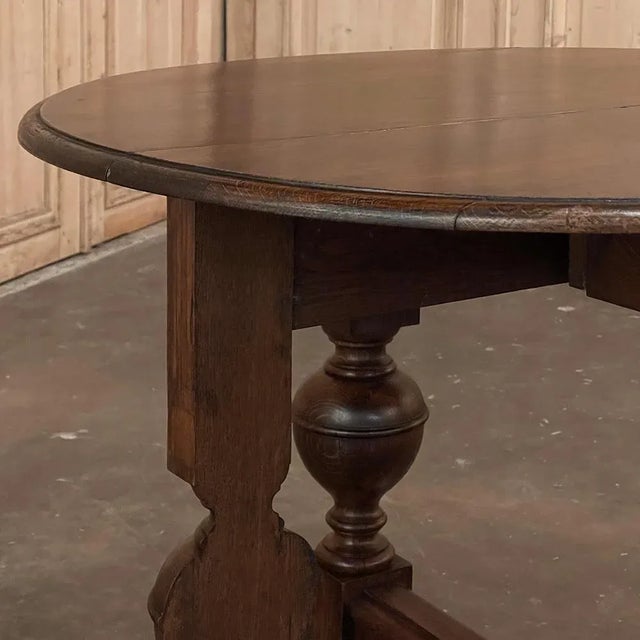 19th Century Dutch Drop Leaf Table ~ Demilune Console For Sale - Image 11 of 13