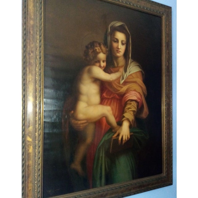 Madonna Con Il Bambino, Signed Italian Oil on Canvas Masterpiece, Achille Funi (1890–1972). For Sale - Image 11 of 13