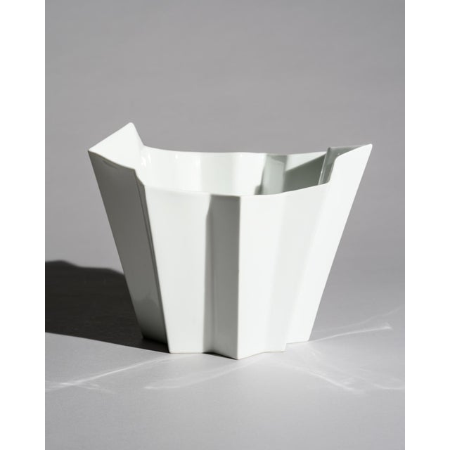 Vintage Sculptural Glossy Porcelain Vase by Heinrich Fuchs, 1960s For Sale - Image 9 of 9