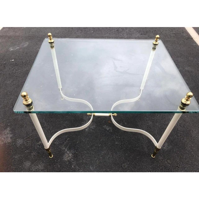 Maison Lancel side table in great condition. The condition of the glass is good, has a few marks but no chips.