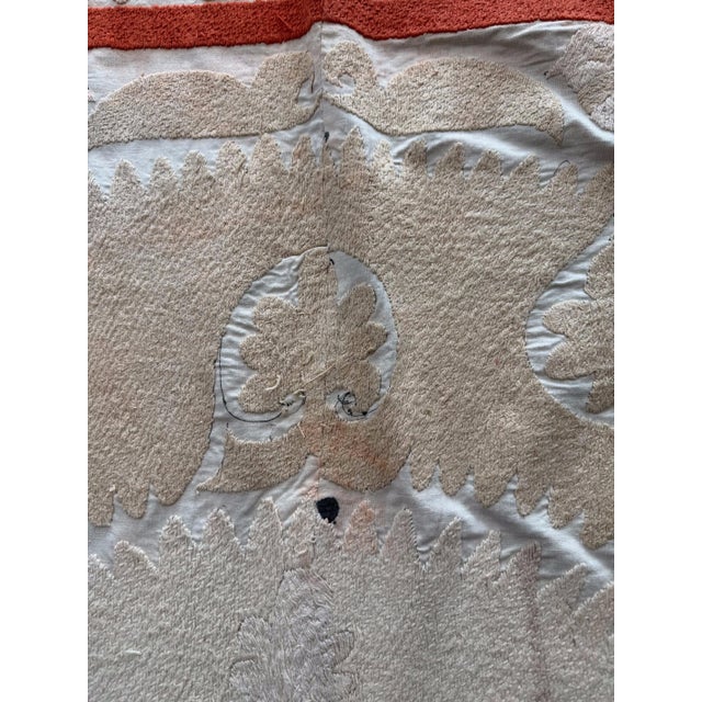 Hand-Embroidered Neutral Tan Suzani Wall Hanging For Sale In New York - Image 6 of 8