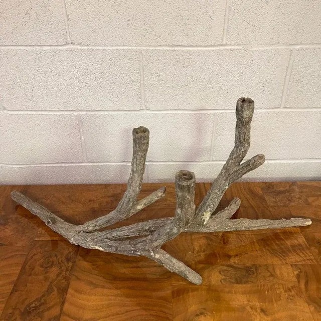 Mid-Century Sculptural Concrete Driftwood Branch Candelabra For Sale In New York - Image 6 of 12