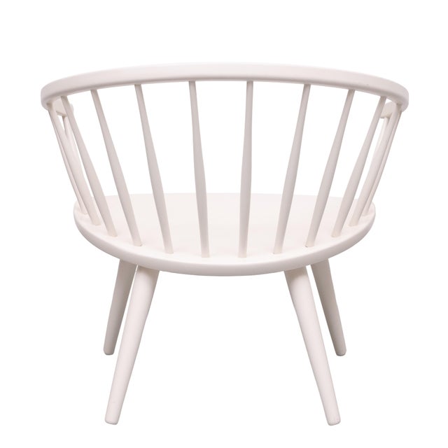 Wood Arka White Lounge Chair by Yngve Ekström for Stolab, 1950 For Sale - Image 7 of 9