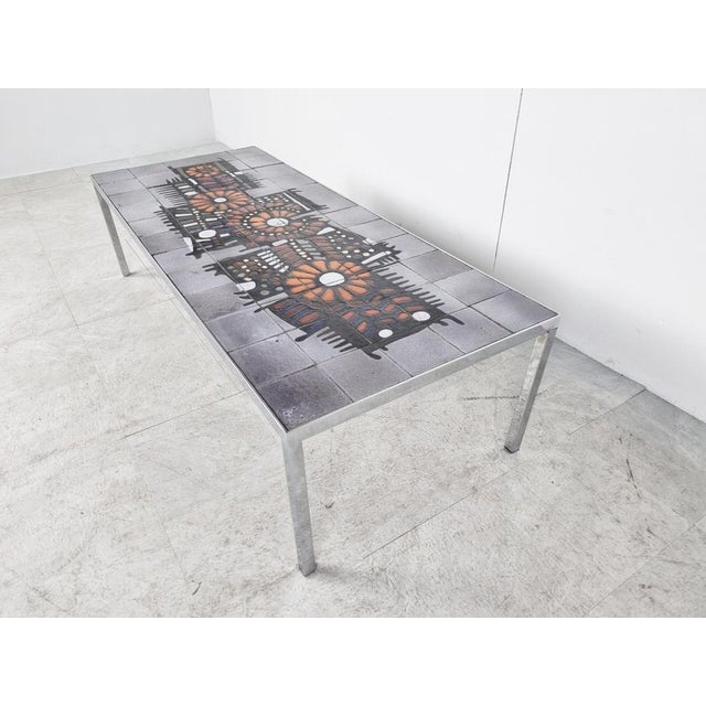 Vintage Ceramic Coffee Table attributed to Perignem, 1960s For Sale - Image 6 of 11