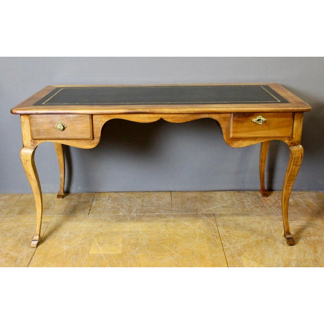 Louis XV Leather Walnut Desk, 1800s For Sale - Image 13 of 13