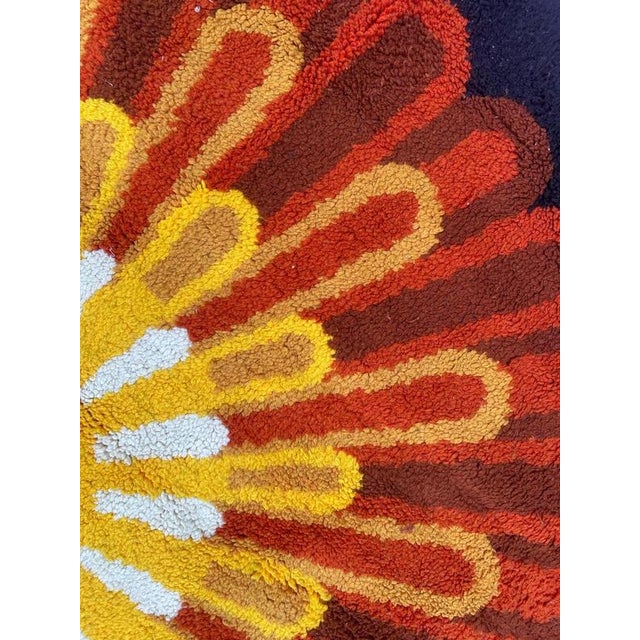 Vintage French Hand-Knotted Cogolin Round Rug, 1960s For Sale - Image 10 of 18