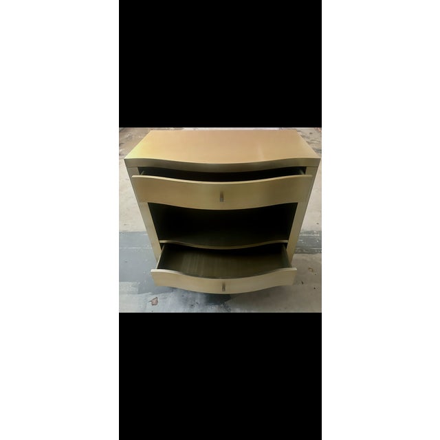 Mid-Century Modern Vintage Louis J Solomon Champagne Gold 2 Drawer Dresser. For Sale - Image 3 of 3