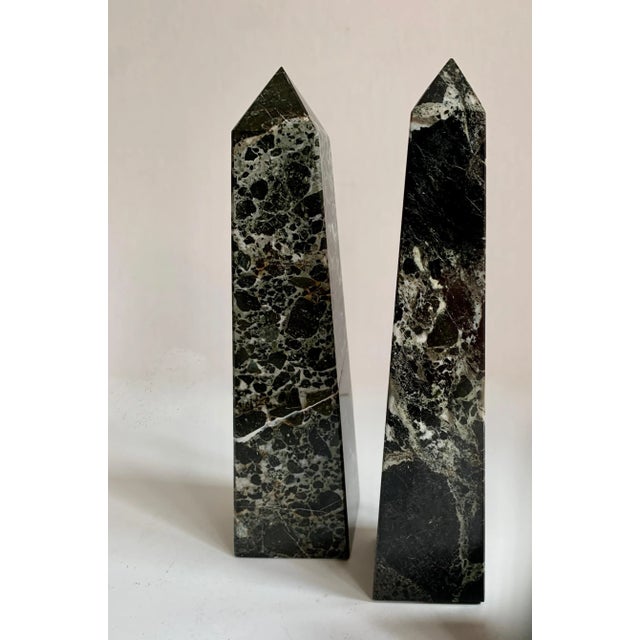 Mid 20th Century Marble Obelisk Paper Weight Bookends - Set of 3 For Sale - Image 5 of 13