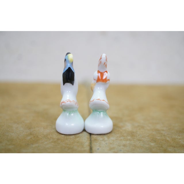 Pair Vintage Herend Hungary Fine Porcelain Folk Miniature Figurines Man & Woman For Sale - Image 6 of 10