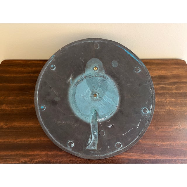 Vintage English Country Iron Verdigris Garden Sundial "Grow Old Along With Me" For Sale - Image 9 of 9