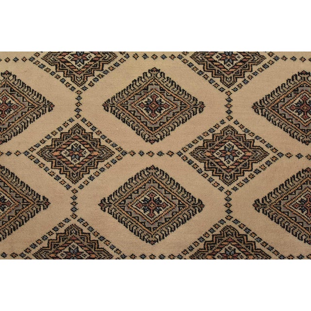 Bokhara Jaldar Rug 8′ X 9’6” Beige Wool Tribal Hand-Knotted Oriental Carpet For Sale - Image 10 of 14