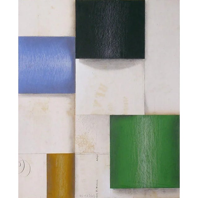 "Fusion Series 1947" Collage on Watercolor Paper by Cecil Touchon For Sale