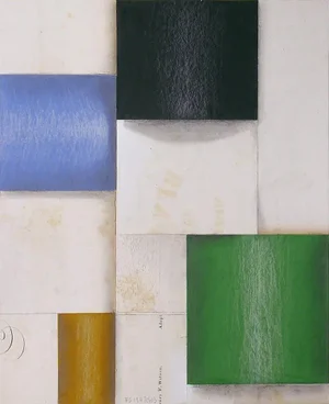 "Fusion Series 1947" Collage on Watercolor Paper by Cecil Touchon