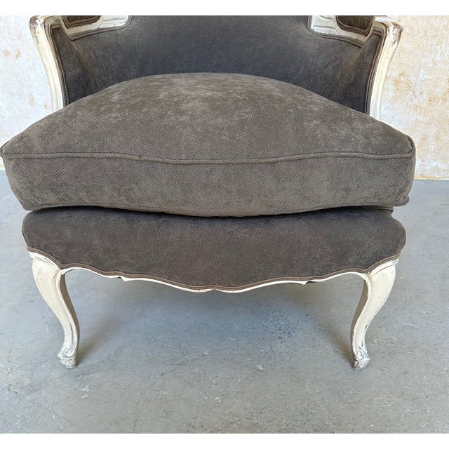 Pair of French Louis XV Style Bergères For Sale - Image 9 of 16