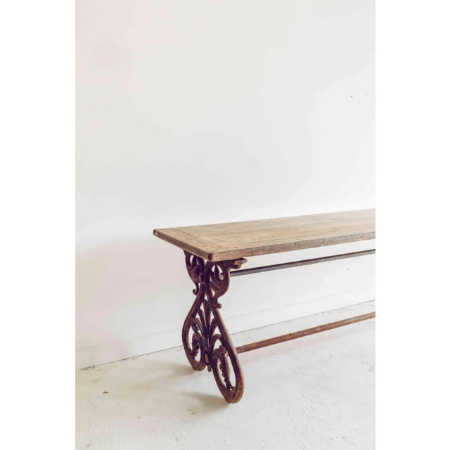 Antique French Oak & Iron Console Table For Sale - Image 9 of 10