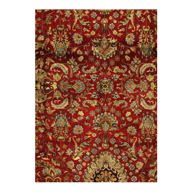 Traditional Pasargad DC Rust Fine Hand Knotted Agra Rug For Sale - Image 3 of 4
