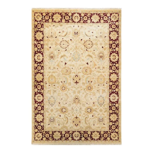 Mogul Collection Hand-Knotted Area Rug - Ivory 6' 0" x 8' 10" For Sale - Image 4 of 4
