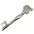Neoclassical Sterling Silver Rampant Lion Skeleton Key Brooch Pin by Towle For Sale - Image 3 of 6