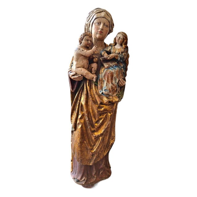 15th Century & Earlier Gothic Virgin, 1450, Wood Sculpture For Sale - Image 5 of 16