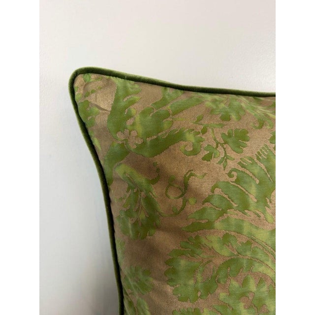Mariano Fortuny Glicine Patterned Pillows, Moss Green & Gold Damask For Sale In Los Angeles - Image 6 of 12