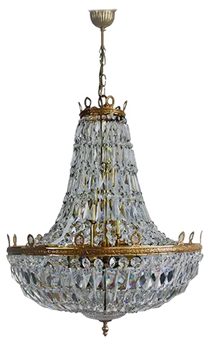 Large Empire Style Crystal Chandelier from Palwa, 1960s