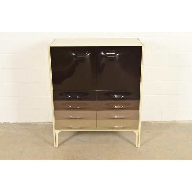 Mid-Century Modern Raymond Loewy for Doubinsky Frères Mid-Century Modern Highboy Dresser, 1960s For Sale - Image 3 of 12