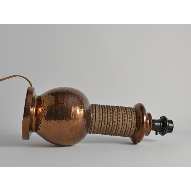 Copper Mid-Century Modern Copper-Hued Ceramic Table Lamp by Bitossi for Bergboms, 1970s For Sale - Image 8 of 12