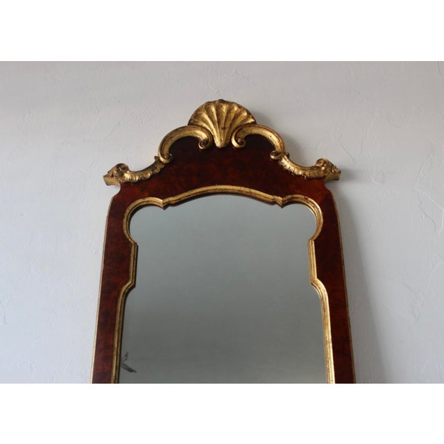 Vintage Italian La Barge Burl-Wood Gilded Wall Mirror For Sale - Image 10 of 18