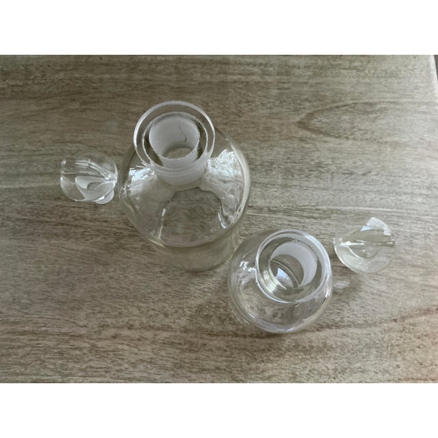 Mid 20th Century Vintage Pyrex Borosilicate Glass Apothecary Bottles With Stoppers - Pair For Sale - Image 5 of 14