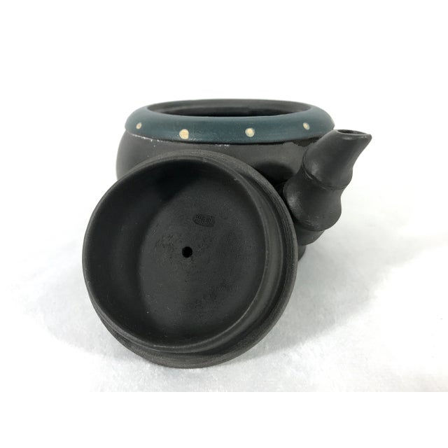 YiXing Zisha Bamboo and Lotus Detail Teapot With Pine Needles, Artist Signed and Chopped / Stamped For Sale In Tampa - Image 6 of 8