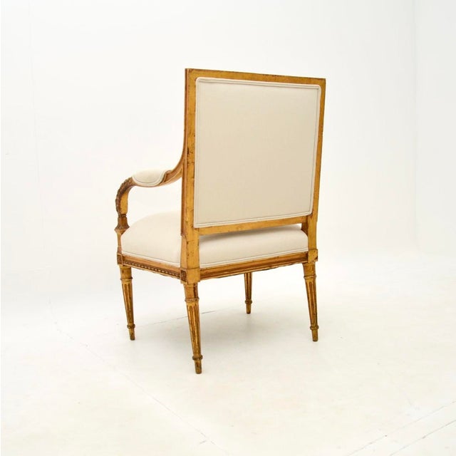 Mid 19th Century Antique French Carved Giltwood Armchair, 1860s For Sale - Image 5 of 11
