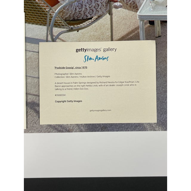 Printmaking Materials Poolside Gossip 30"x40" C-Print by Slim Aarons With Stamp and Certificate For Sale - Image 7 of 7