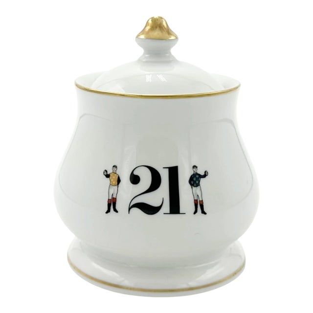 Vintage the 21 Club Nyc Restaurant Equestrian Jockey Condiment Jar For Sale