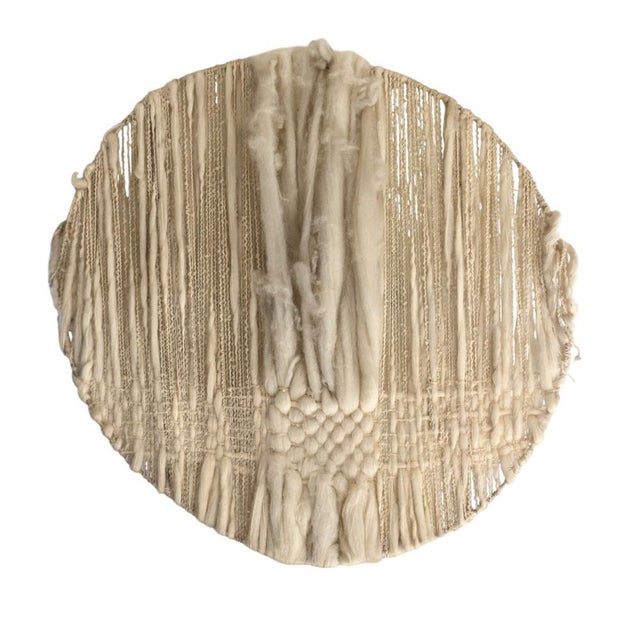 Large Wall Sconce with Raw Wool Shade, 1950s For Sale - Image 6 of 9