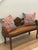Vintage Hand-Carved Cane Bench With Ornate Floral Crest For Sale In Dallas - Image 6 of 7