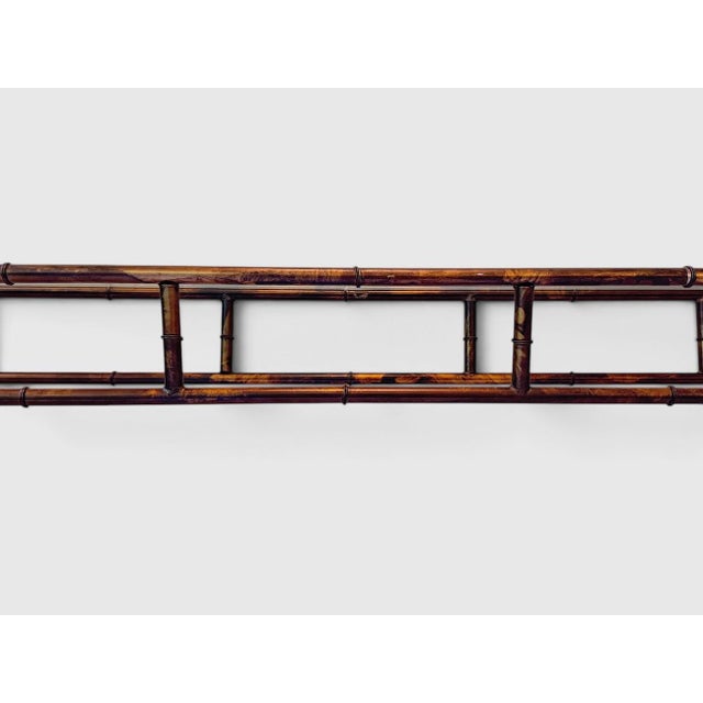1970s Hollywood Regency Faux Bamboo Bronze Tone Metal Console Sofa Table For Sale - Image 15 of 15