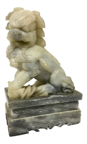 Vintage Chinese Art Soapstone Guard Lion