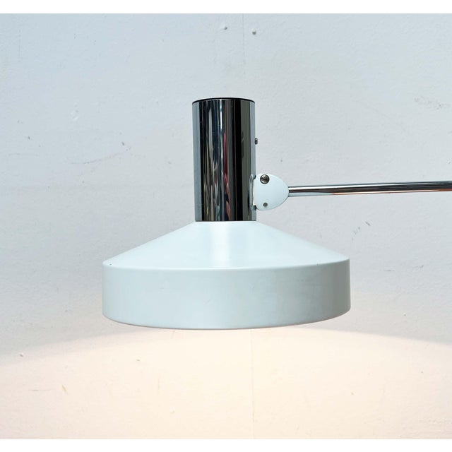 Contemporary Mid-Century Modern German Minimalist White and Chrome Table Lamp from Kaiser Leuchten, 1960s For Sale - Image 3 of 18