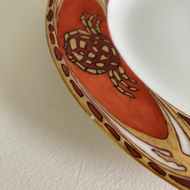 Antique Art Nouveau Aesthetic Style Theo. Haviland French Limoges Porcelain Plates: Spider Design, Set of 3 For Sale In Greenville, SC - Image 6 of 9