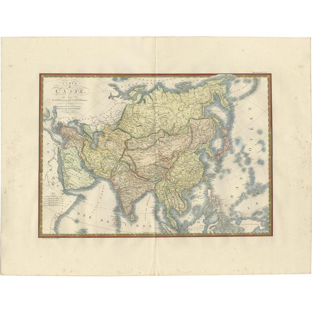 Antique Map of Asia by Brué, 1820 For Sale