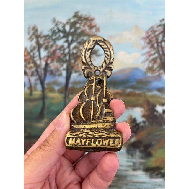 Metal Mayflower Ship Door Knocker Nautical Colonial Revival. For Sale - Image 7 of 9