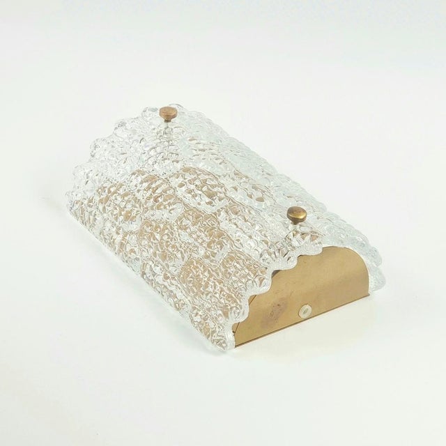 Metal Mid-Century Modern Scandinavian Glass & Brass Wall Light by Carl Fagerlund for Orrefors, Sweden, 1960s For Sale - Image 7 of 10