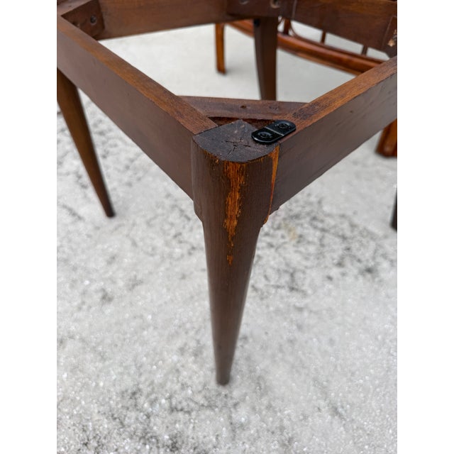 Vintage Mid-Century Walnut Dining Chairs for Restoration, Set of 4 For Sale - Image 15 of 15