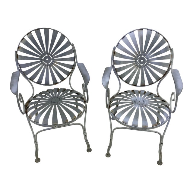 1930’s Francois Carre Sunburst Garden Arm Chairs - a Pair For Sale