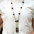 Gold Vintage 18k Gold Tassel Necklace Quartz Black Onyx Diamond - 30 Inches For Sale - Image 8 of 10
